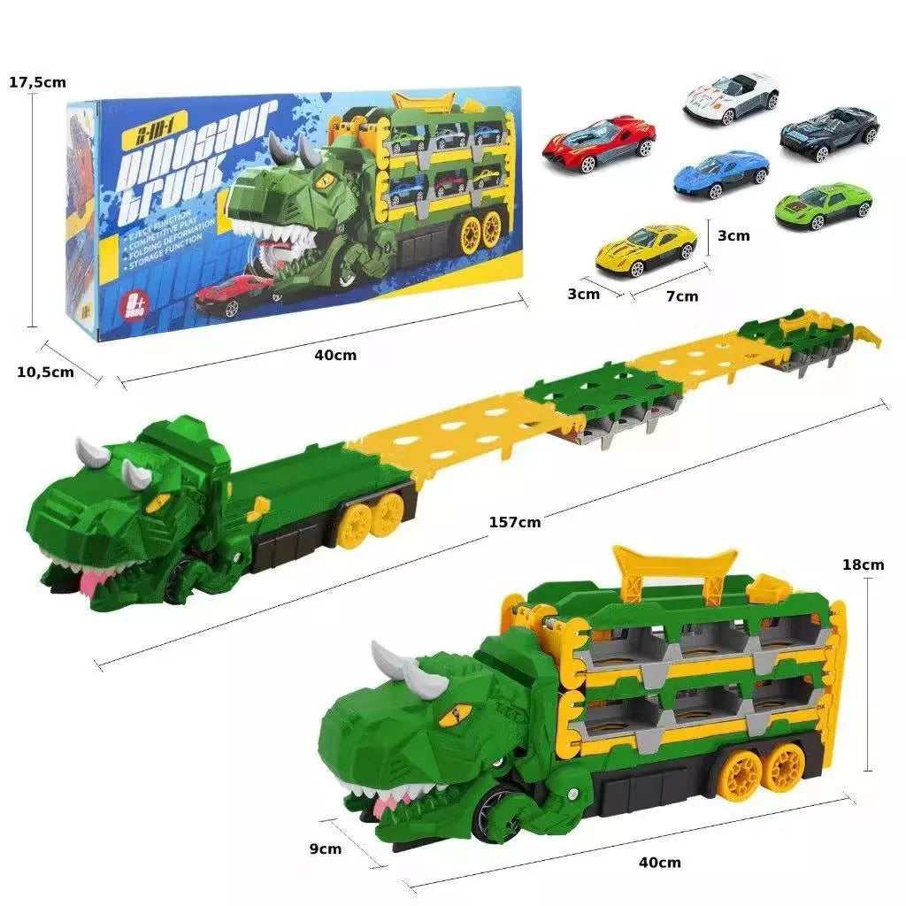 Caminhao Engole Dinossauro com 6 Carrinhos