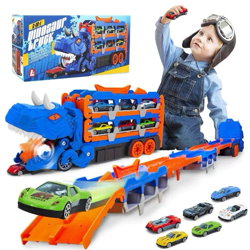 Caminhao Engole Dinossauro com 6 Carrinhos