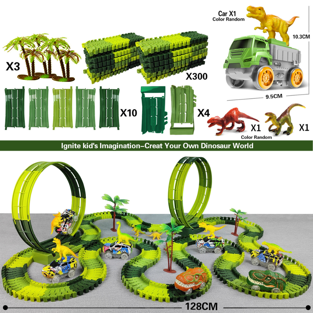 Pista Eletrica Dinossauro 140 Pecas para Montar