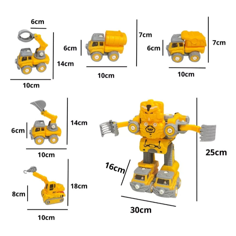 Robo Carrinho 5 em 1 para Montar com Luzes e Sons