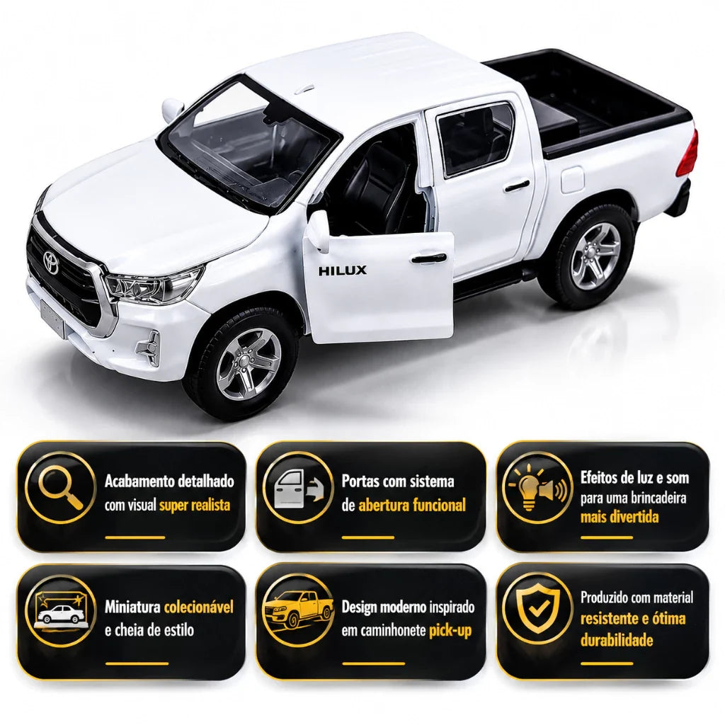 Miniatura Caminhonete em Metal com Luzes e Sons