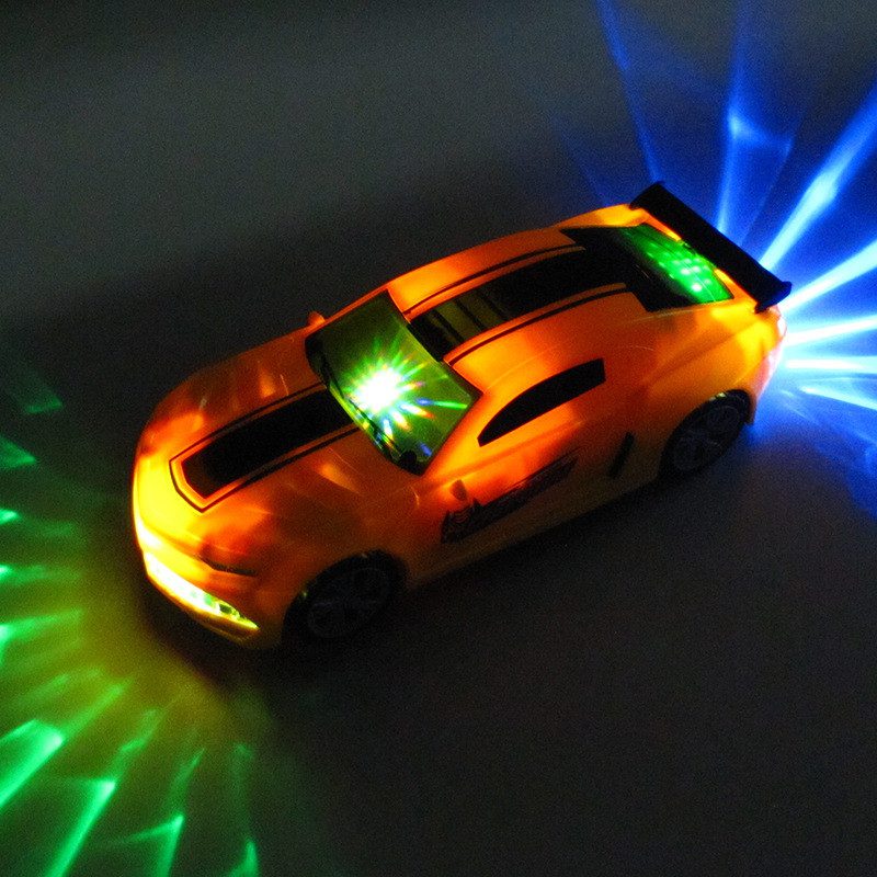 Carro Vira Robo com Som e Luz Amarelo