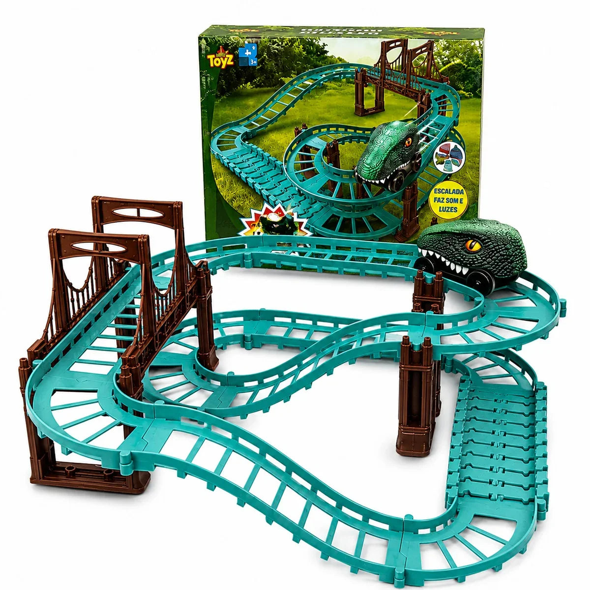 Pista Dinossauro Flexivel com Carrinho