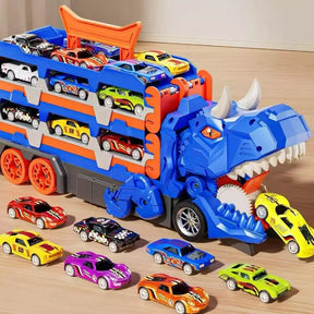 Caminhao Engole Dinossauro com 6 Carrinhos