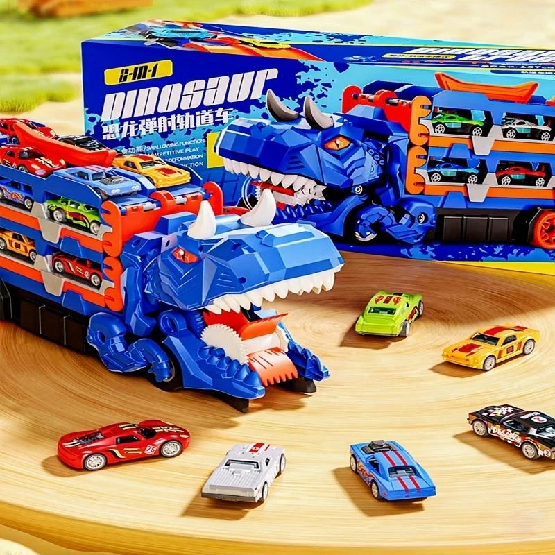 Caminhao Engole Dinossauro com 6 Carrinhos