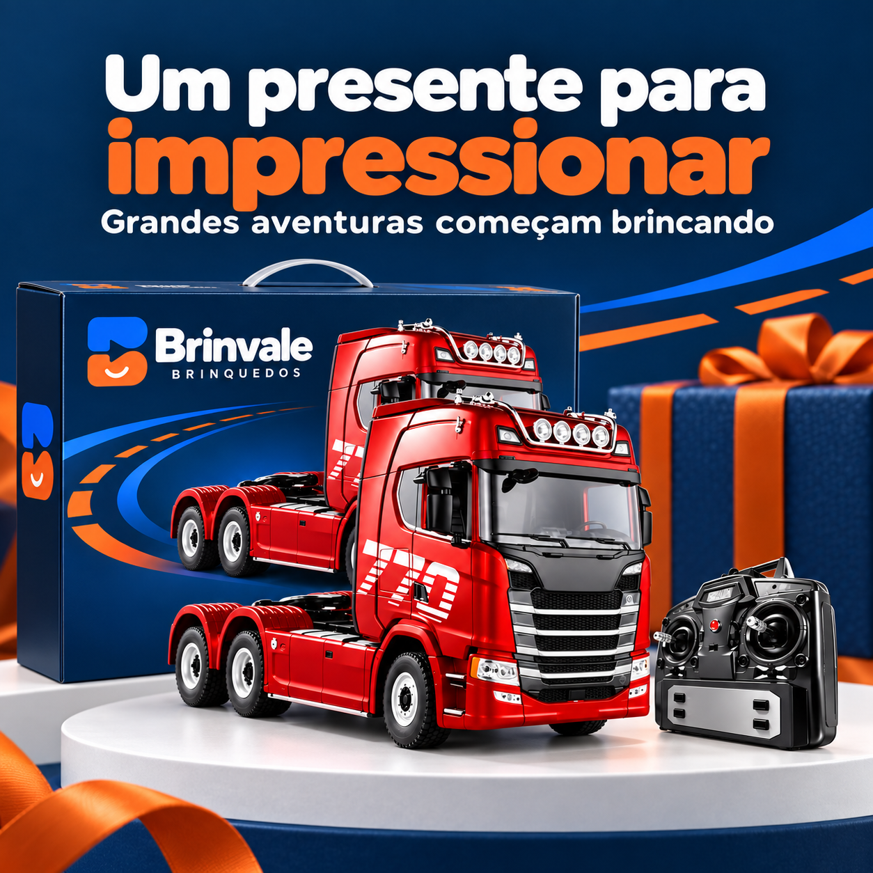 Caminhão Titan 770 de Controle Remoto com Luzes e Sons — Escala 1:18