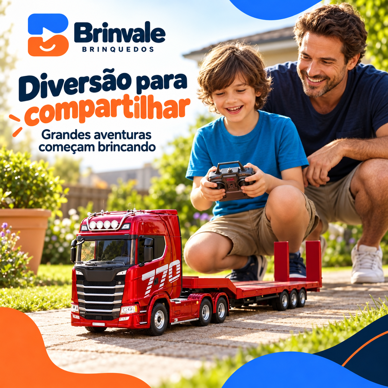 Caminhão Titan 770 de Controle Remoto com Luzes e Sons — Escala 1:18