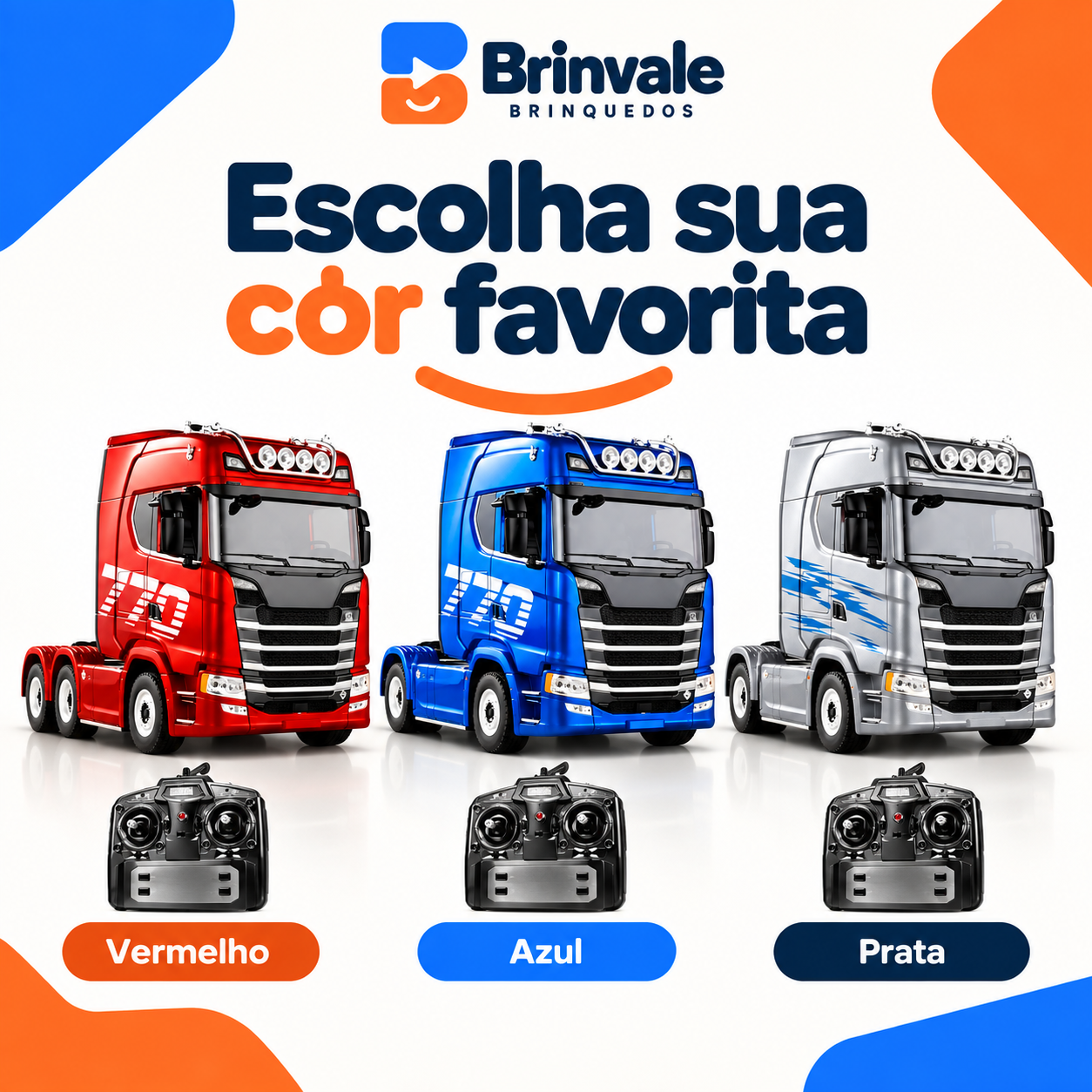 Caminhão Titan 770 de Controle Remoto com Luzes e Sons — Escala 1:18