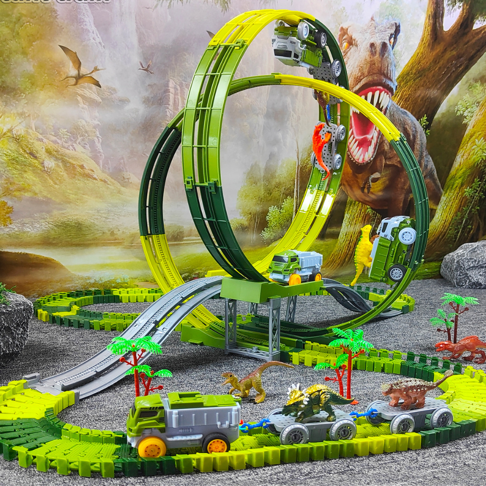Pista Eletrica Dinossauro 140 Pecas para Montar
