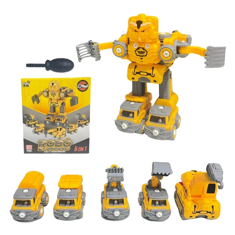 Robo Carrinho 5 em 1 para Montar com Luzes e Sons