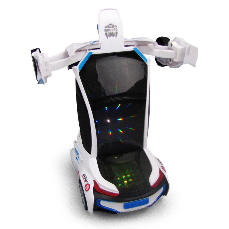 Carro Vira Robo com Som e Luz Branco