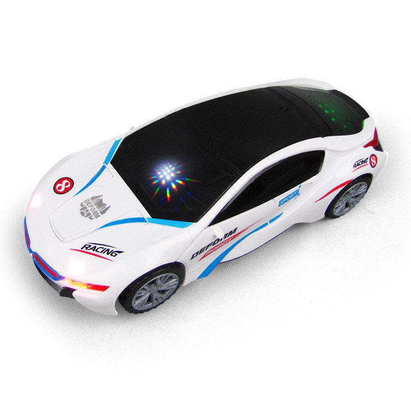 Carro Vira Robo com Som e Luz Branco