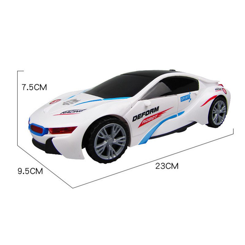 Carro Vira Robo com Som e Luz Branco