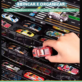 Kit 48 Mini Carrinhos de Metal com Container