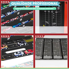 Kit 48 Mini Carrinhos de Metal com Container